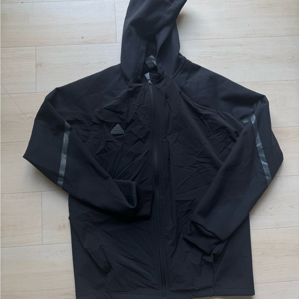 Adidas Black Windbreaker Hooded Jacket